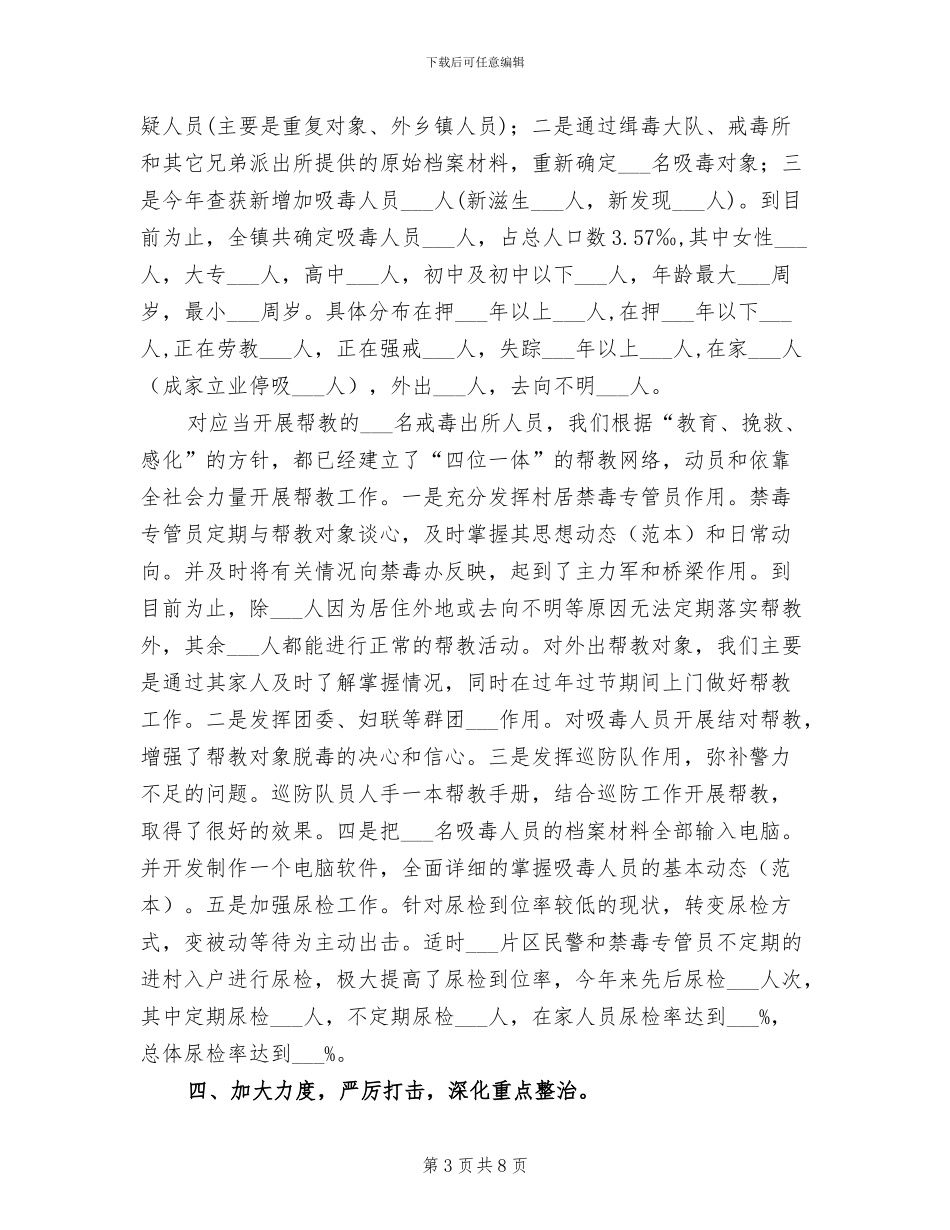 2024年镇毒情重点整治工作总结范文_第3页