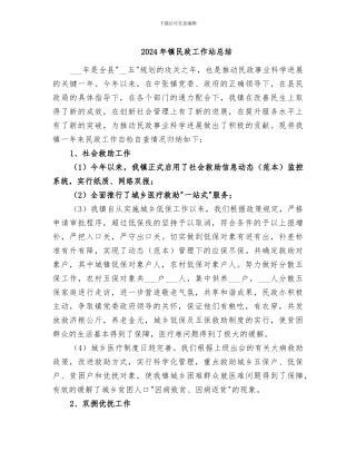 2024年镇民政工作站总结