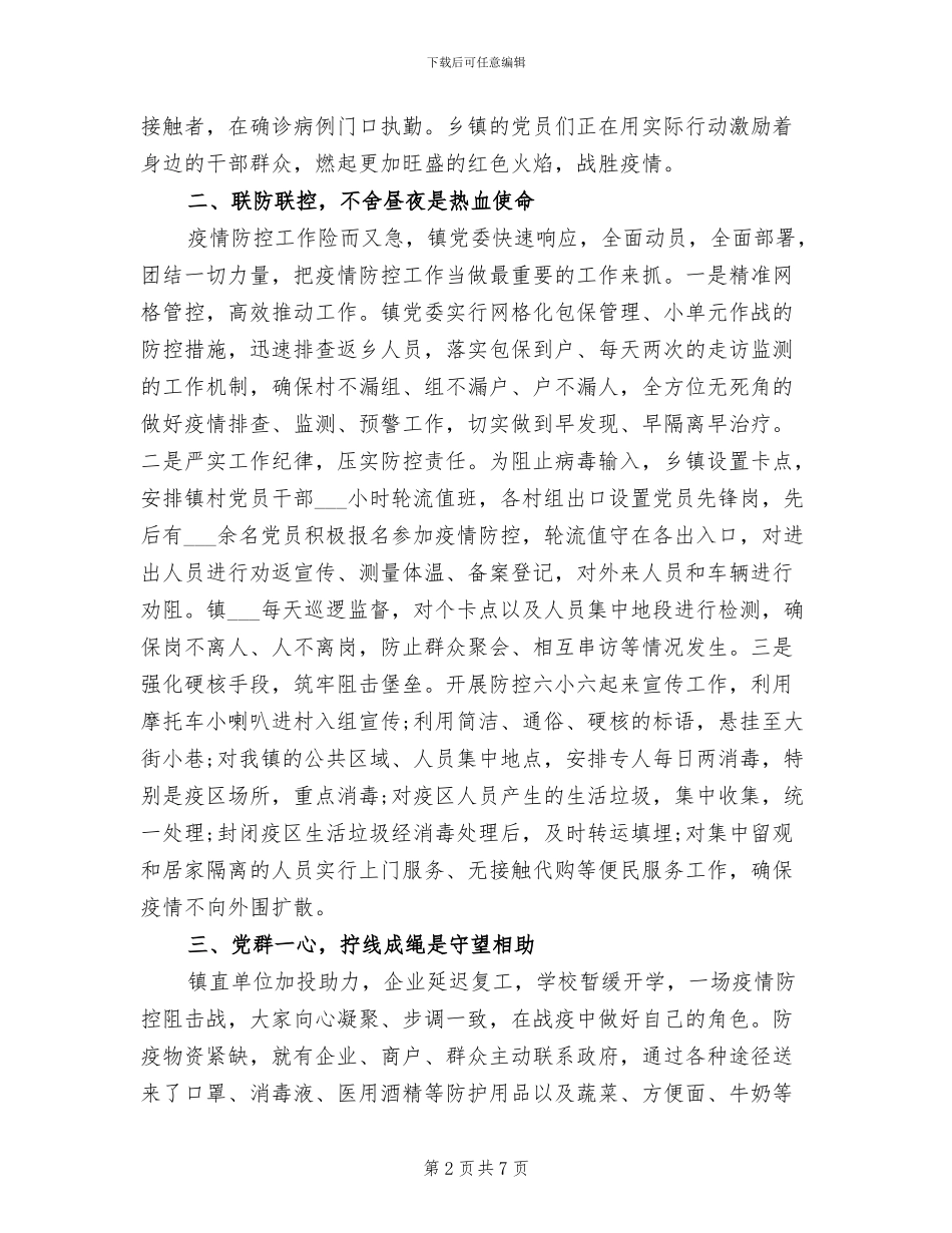 2024年镇疫情防控工作总结_第2页