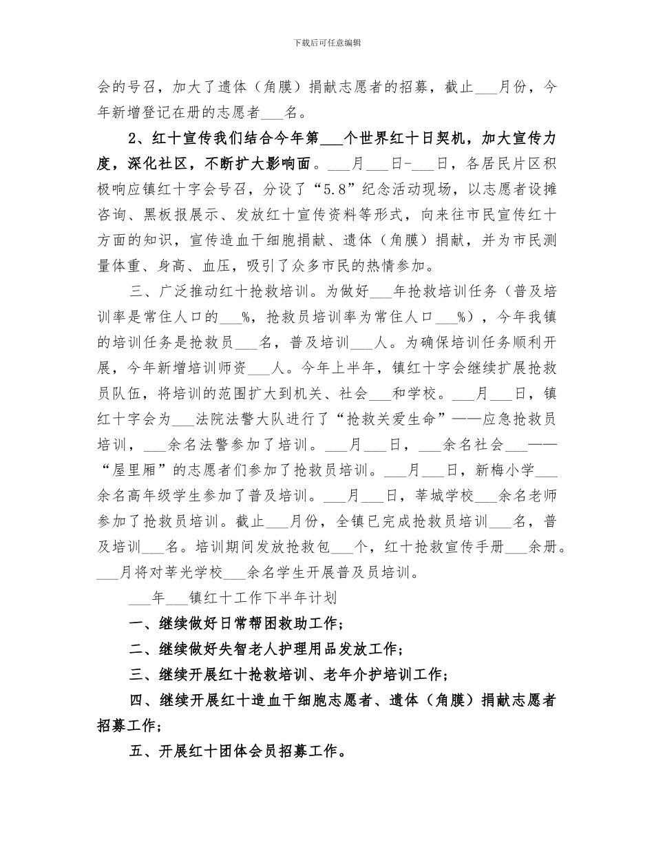 2024年镇红十字会工作总结范本_第2页