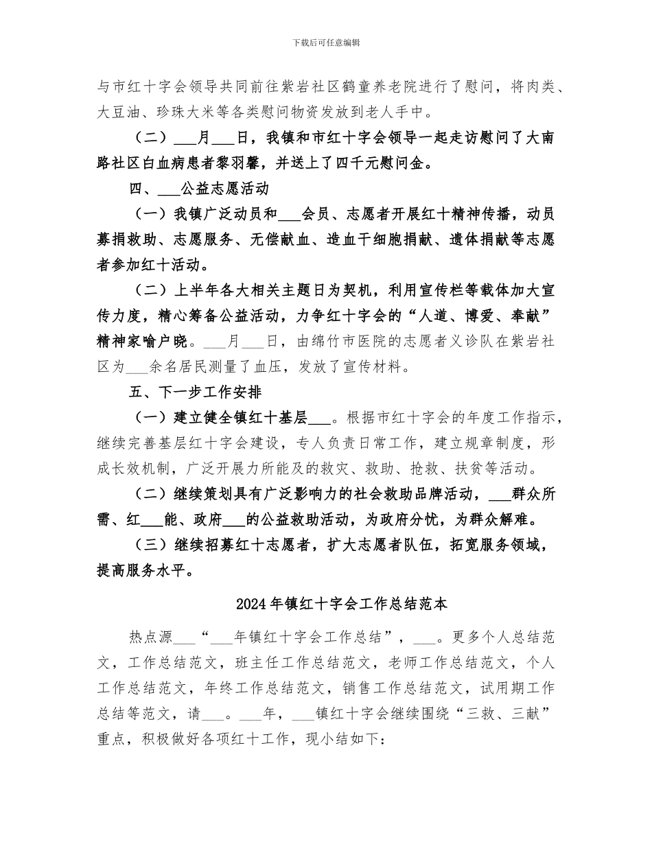 2024年镇红十字会工作总结范文_第2页