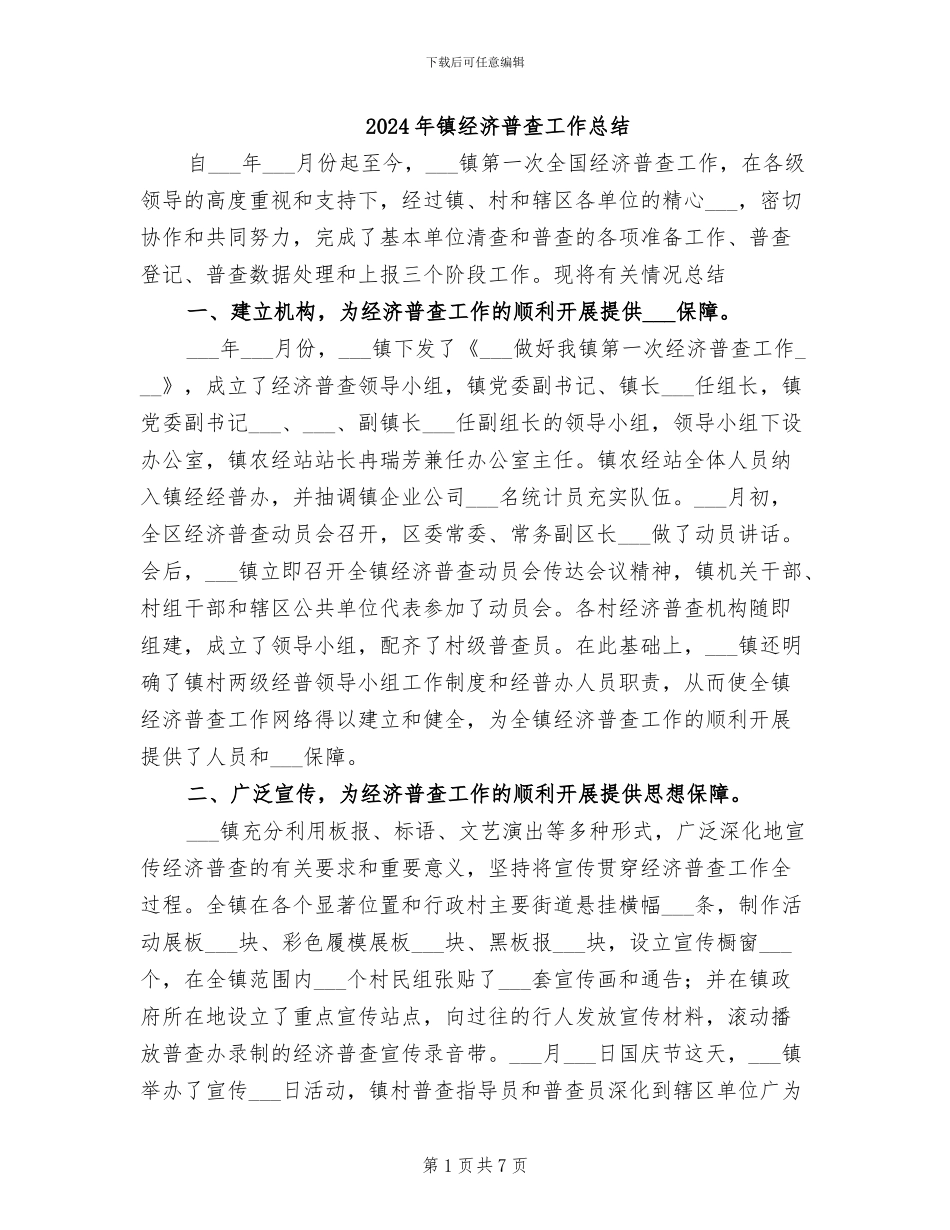 2024年镇经济普查工作总结_第1页