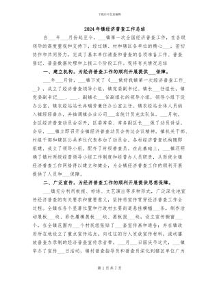 2024年镇经济普查工作总结