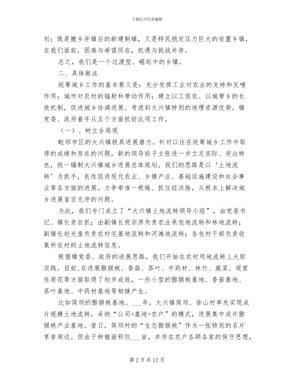 2024年镇统筹城乡工作半年总结_第2页