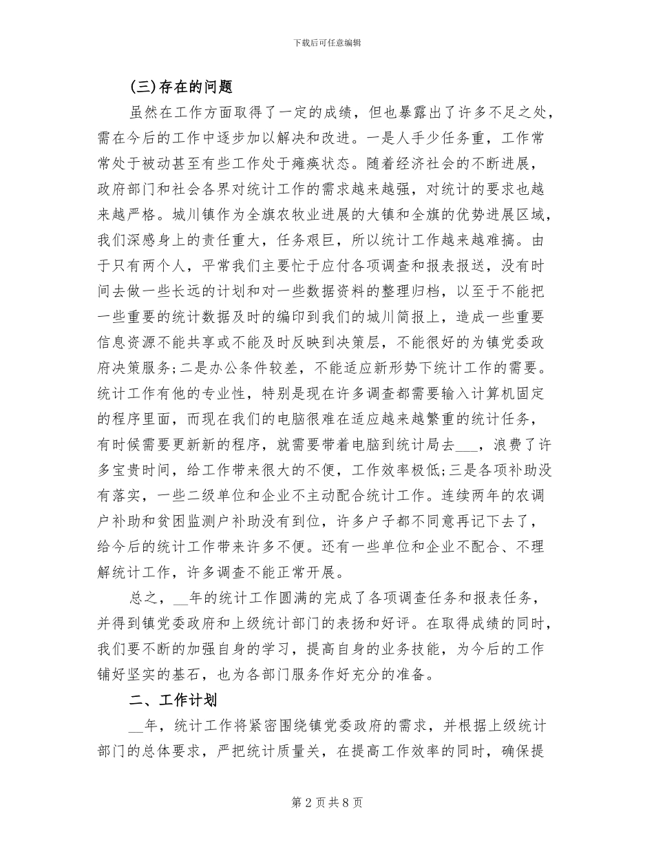 2024年镇统计工作总结暨工作计划_第2页