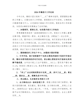 2024年镇统计工作总结