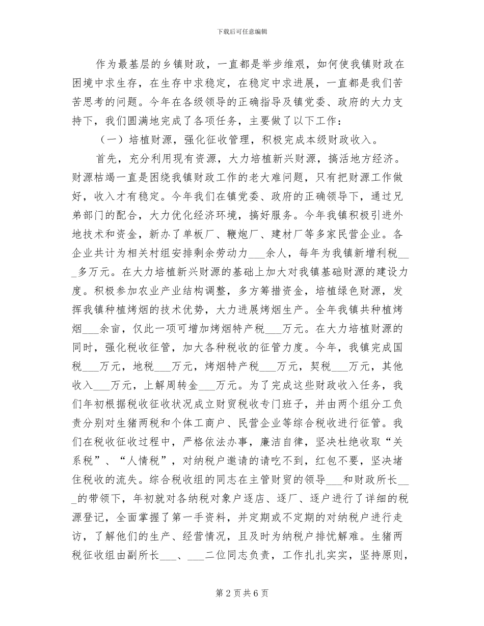 2024年镇财政所财政工作总结_第2页