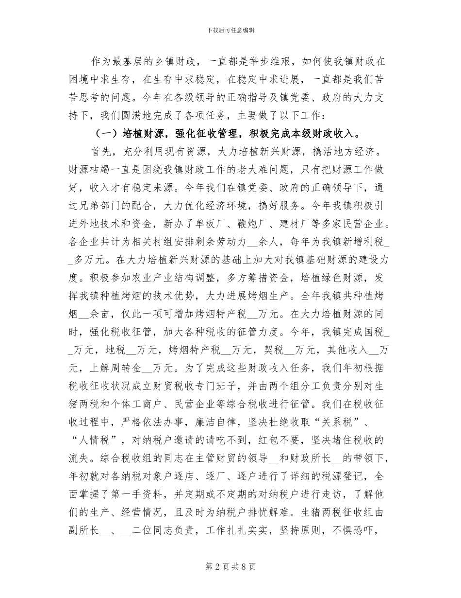 2024年镇财政所财务工作总结_第2页