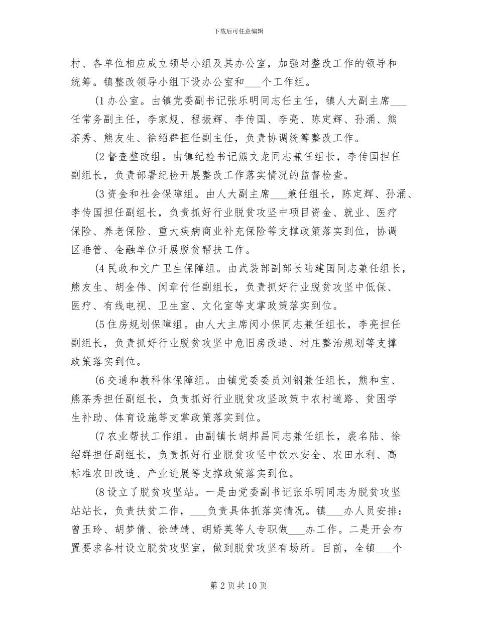 2024年镇脱贫攻坚整改工作总结报告_第2页