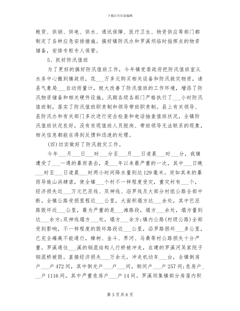 2024年镇防汛年度工作总结_第3页