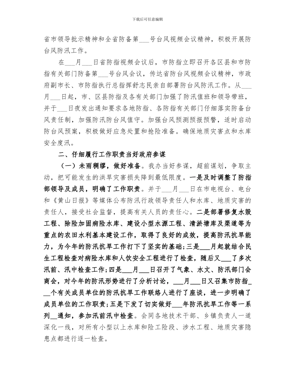 2024年防汛办年度工作总结_第2页