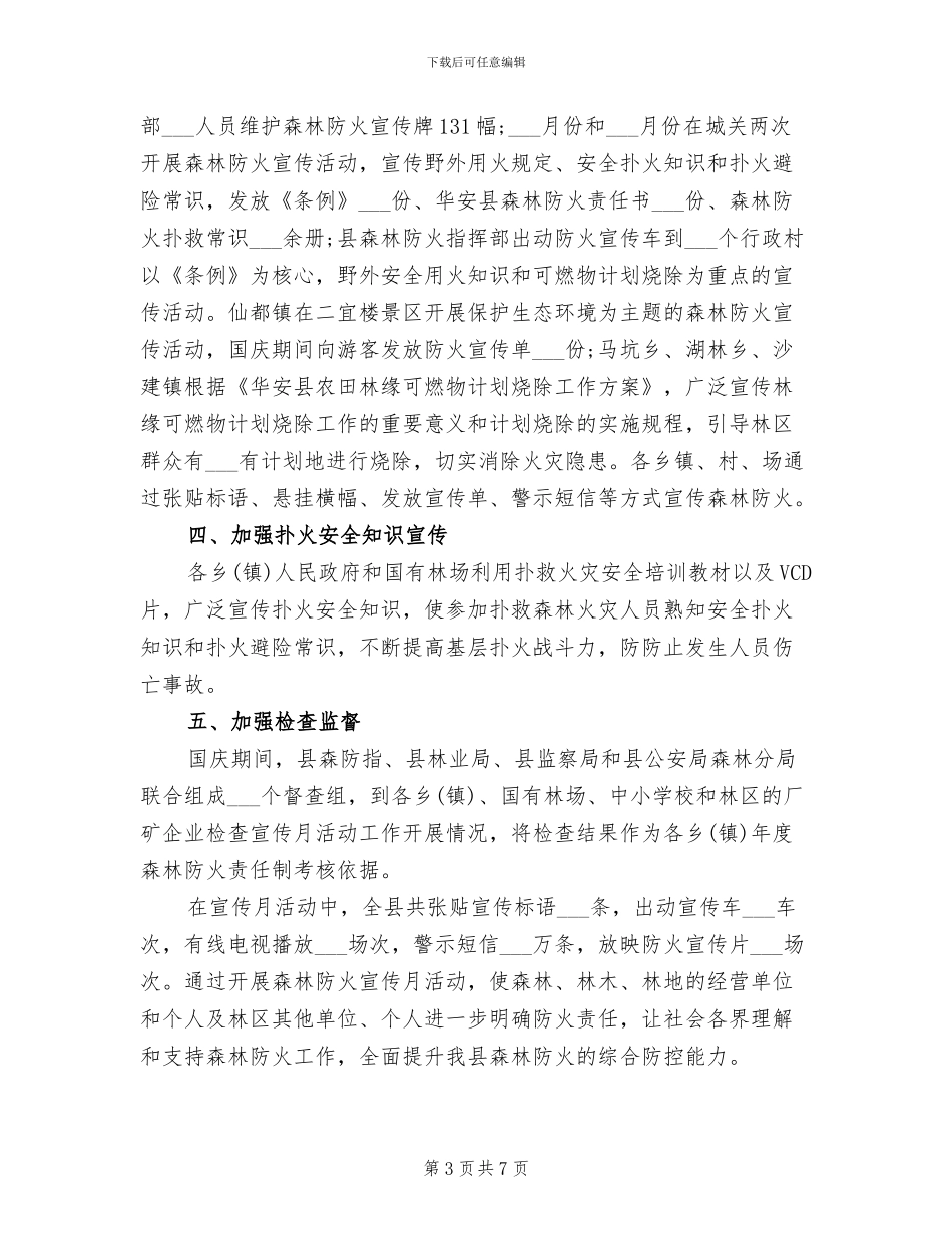 2024年防火宣传月度工作总结_第3页
