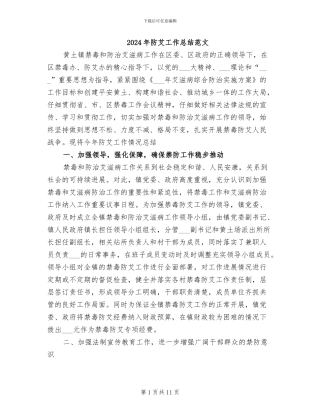2024年防艾工作总结范文