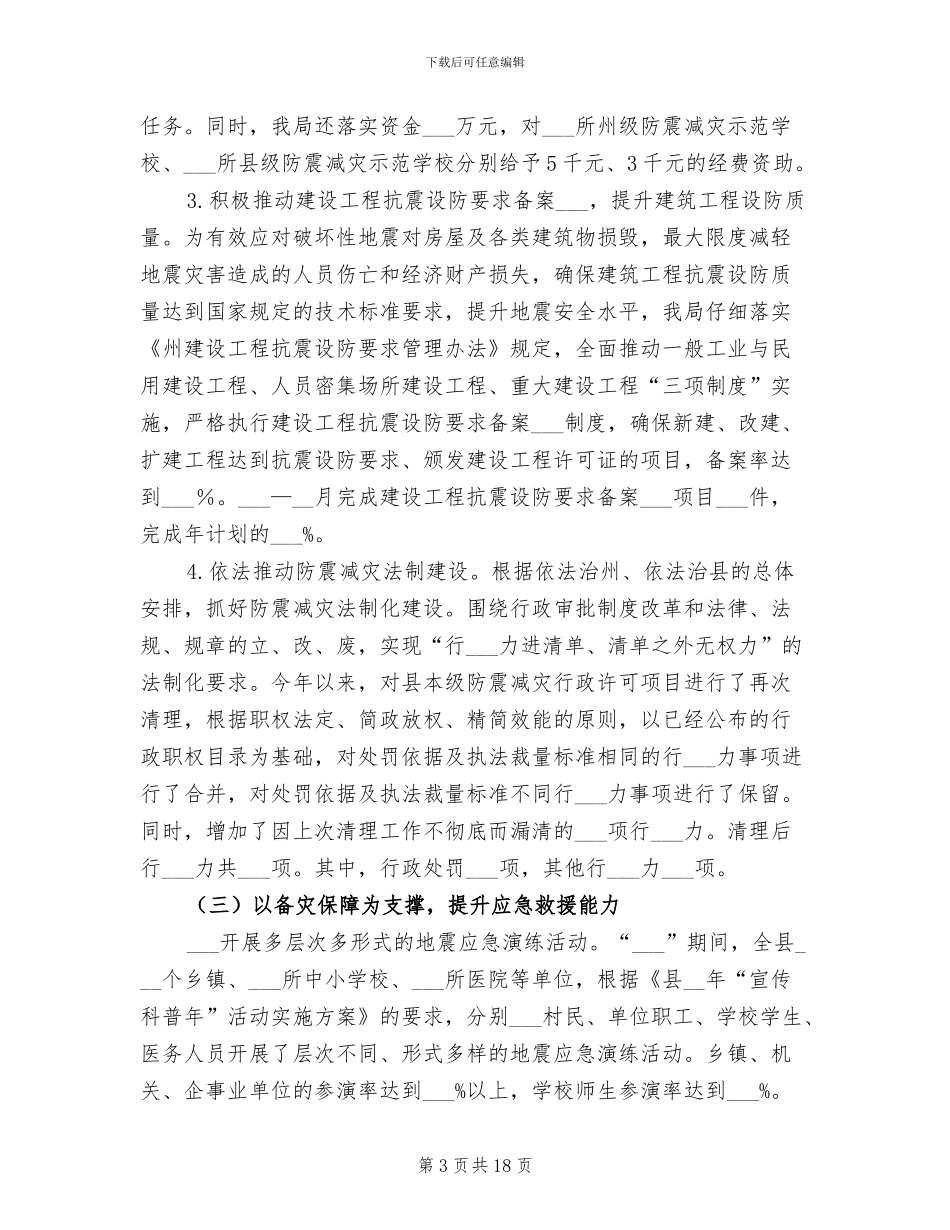 2024年防震减灾局工作总结_第3页