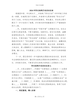 2024年阳光助残行动活动总结