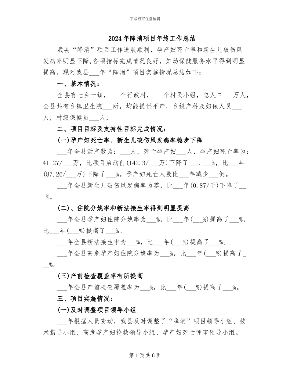 2024年降消项目年终工作总结_第1页