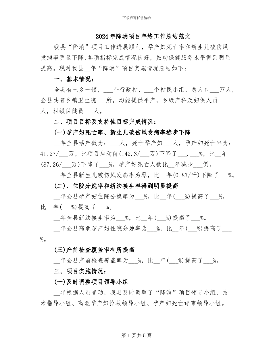 2024年降消项目年终工作总结范文_第1页