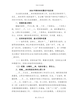 2024年集体林权整改年底总结