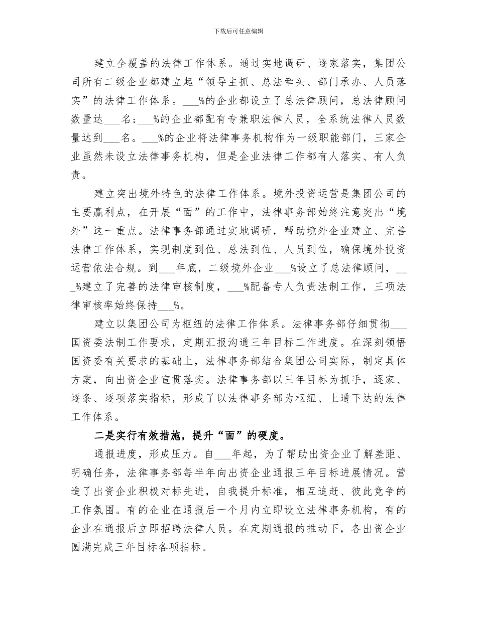 2024年集团企业法律事务工作总结范本_第3页