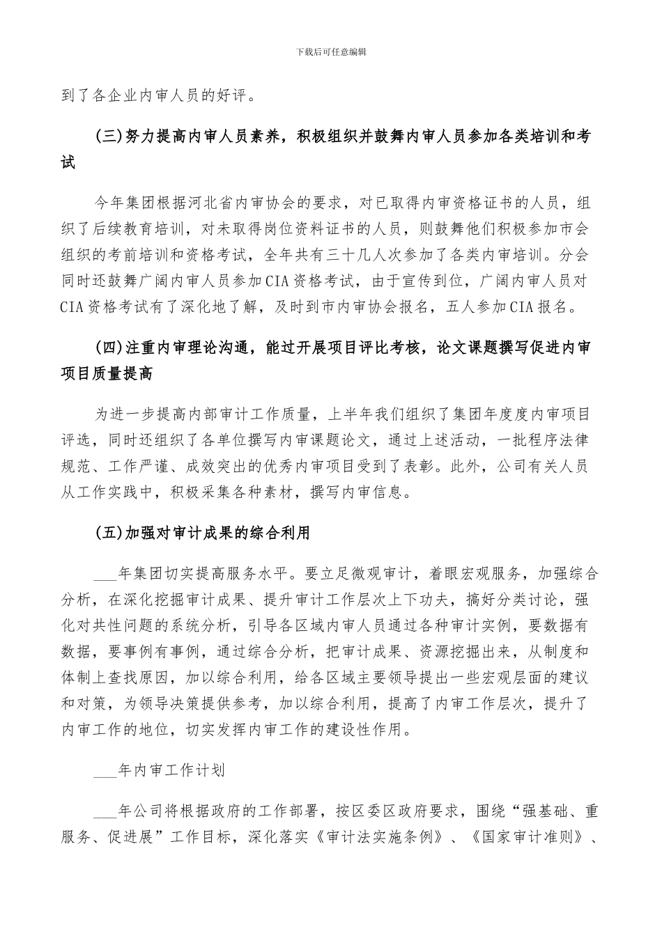 2024年集团内部审计会计个人工作总结与计划范例_第2页