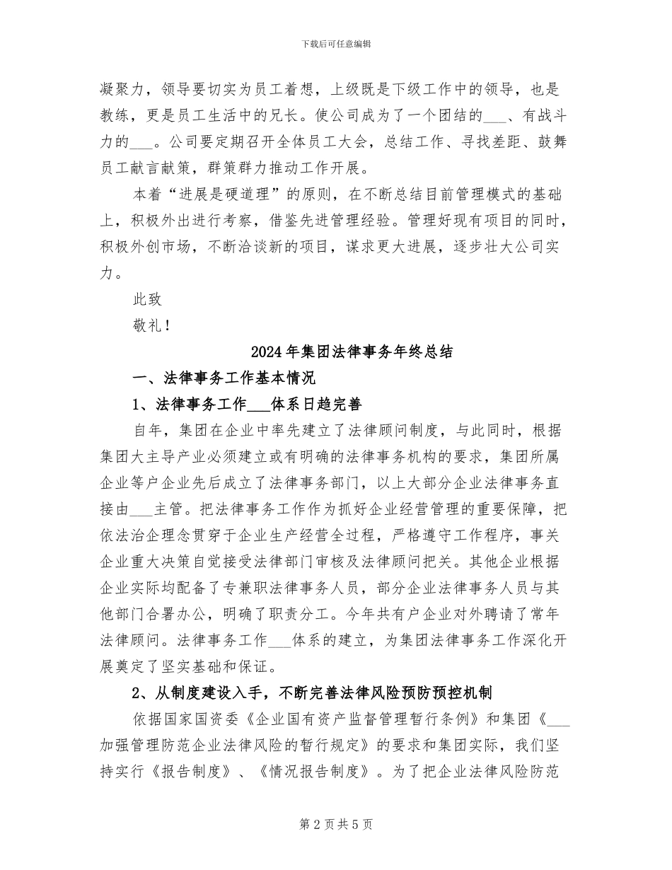 2024年集团有限公司工作总结_第2页