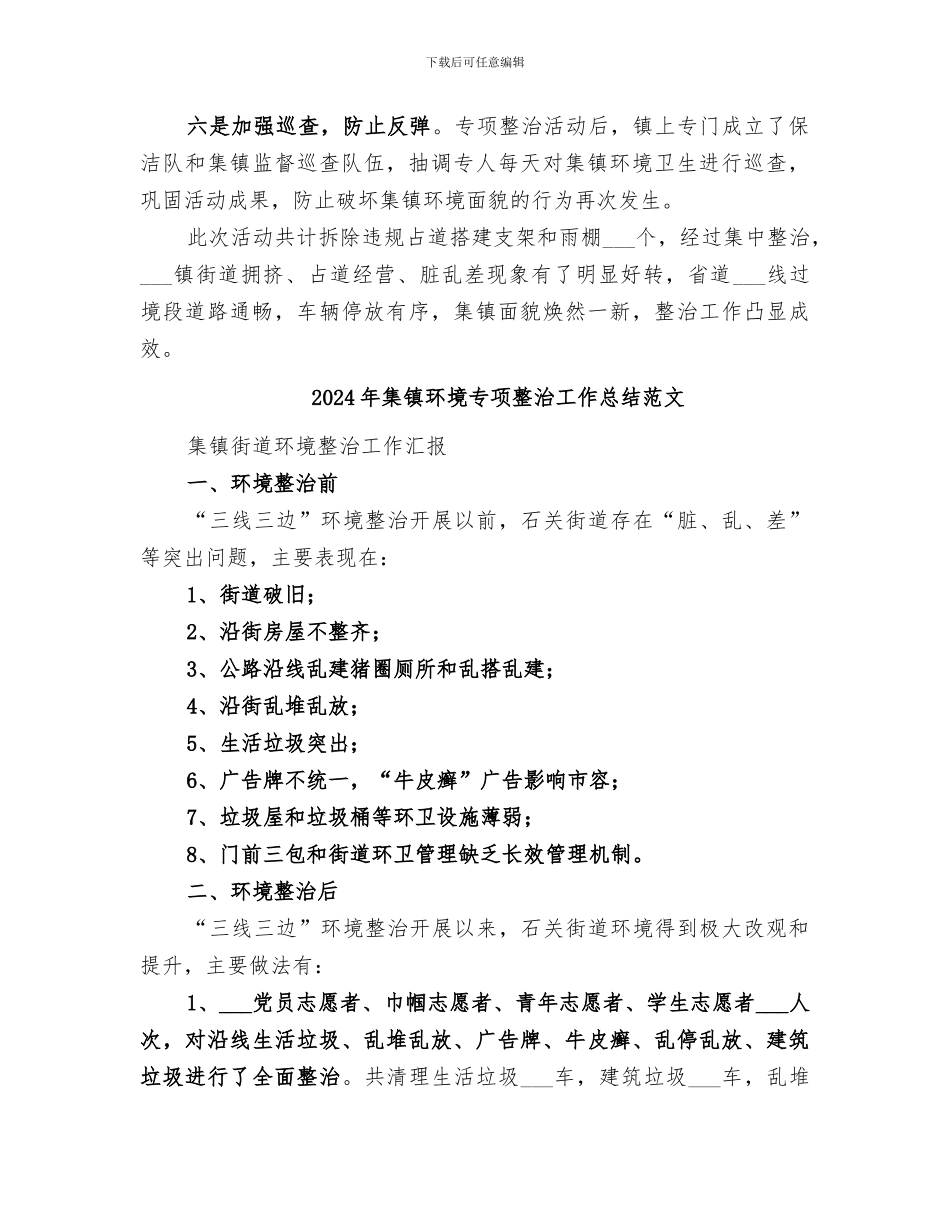 2024年集镇环境专项整治工作总结_第2页