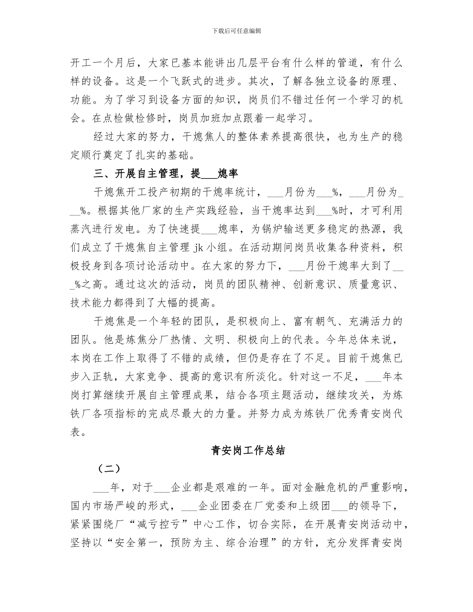 2024年青安岗工作总结_第2页