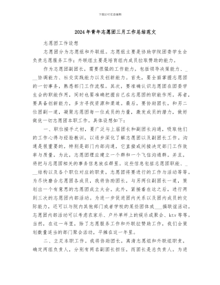 2024年青年志愿团三月工作总结范文