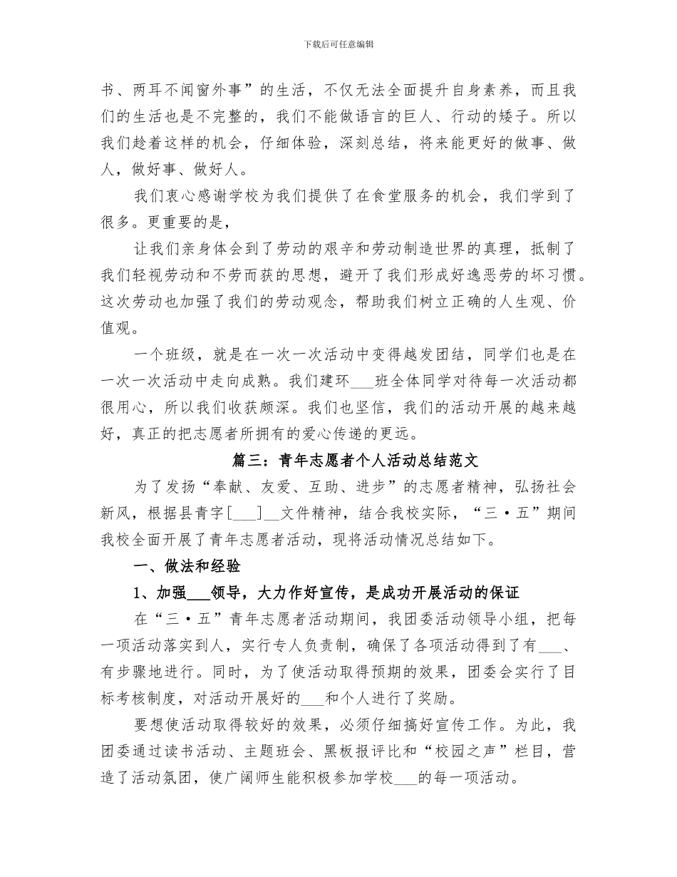 2024年青年志愿者个人活动总结_第3页