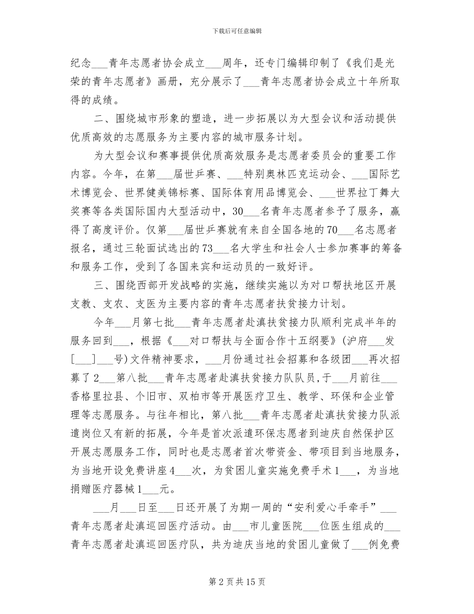 2024年青年志愿者工作总结范文_第2页