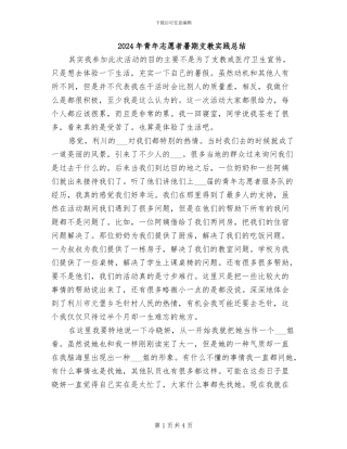 2024年青年志愿者暑期支教实践总结