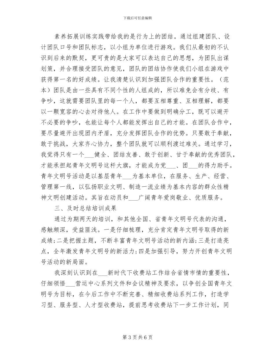 2024年青年文明号号长培训班工作总结_第3页