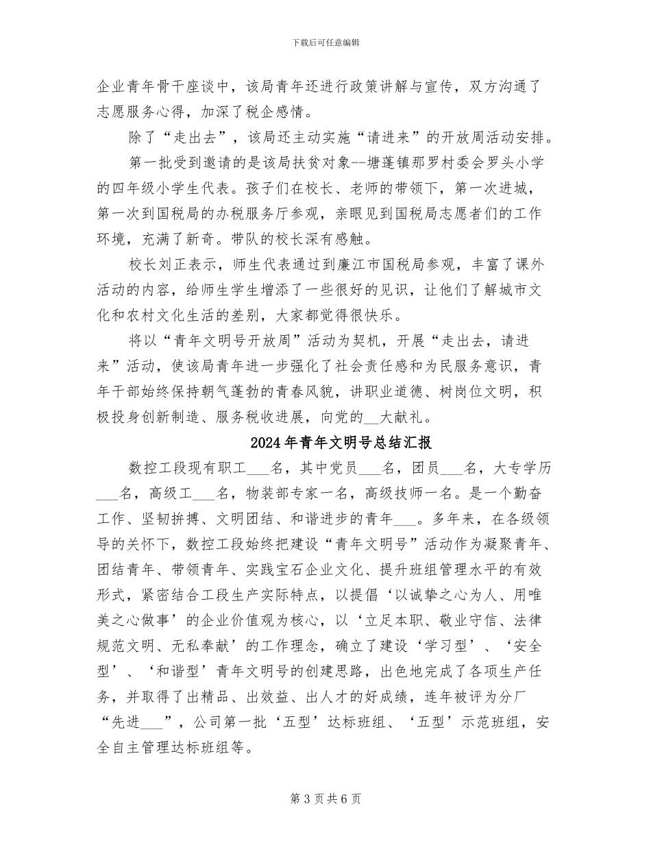 2024年青年文明号开放周活动总结_第3页