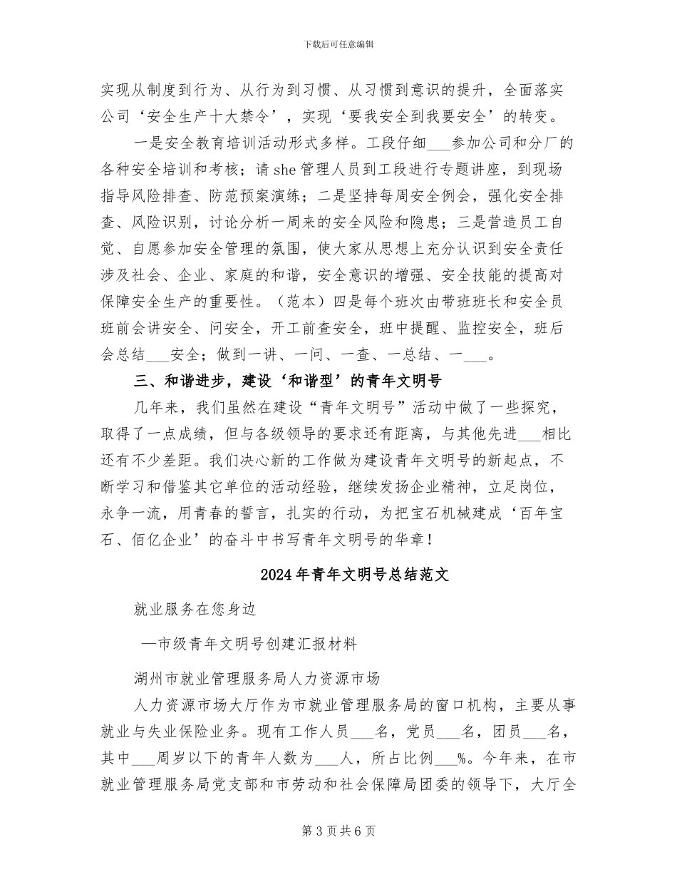 2024年青年文明号总结汇报_第3页
