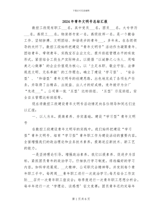 2024年青年文明号总结汇报