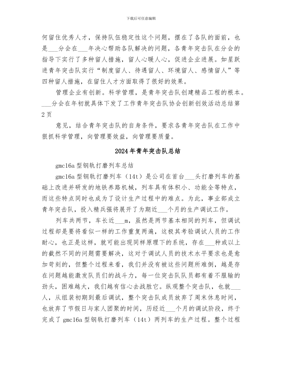 2024年青年突击队协会创新创效活动总结_第2页