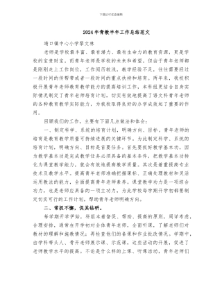 2024年青教半年工作总结范文