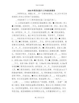 2024年项目总监个人年底总结报告