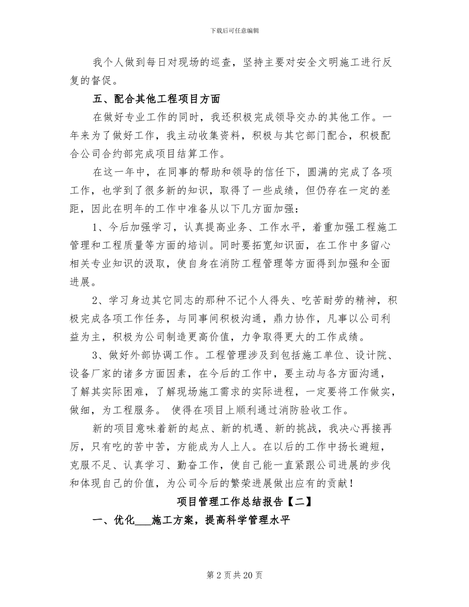 2024年项目管理工作总结报告_第2页