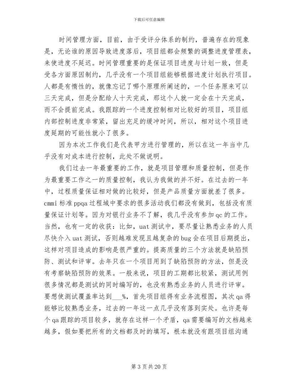 2024年项目管理工作总结模板_第3页