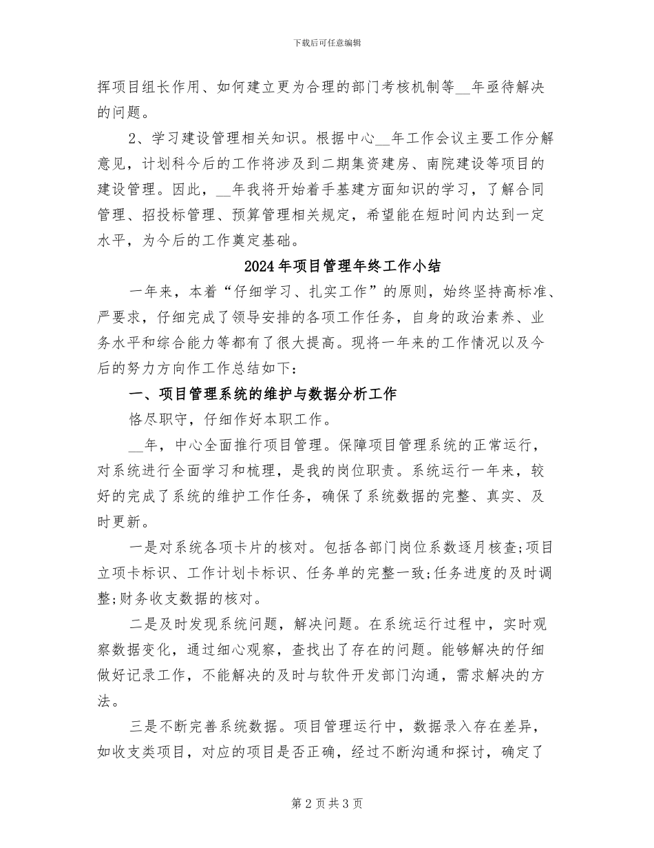 2024年项目管理年度工作总结_第2页