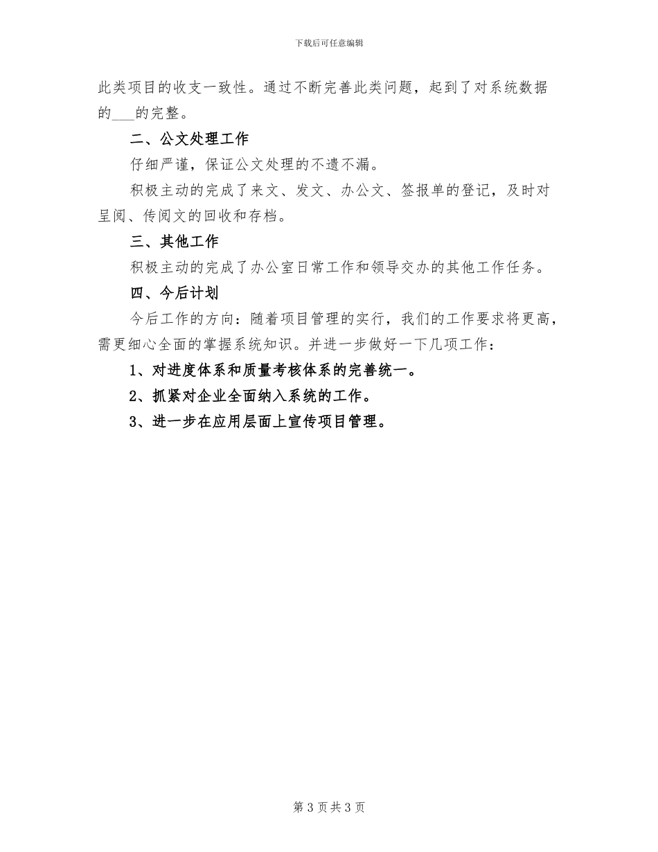 2024年项目管理年度工作总结_第3页