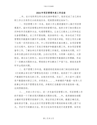 2024年项目管理年度工作总结