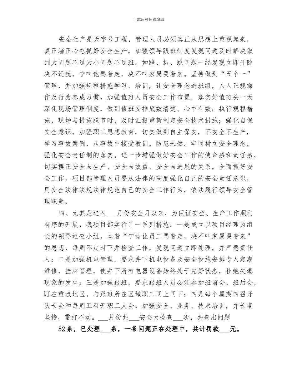 2024年项目部上半年工作总结范本_第2页