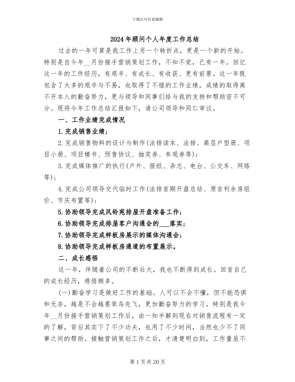 2024年顾问个人年度工作总结_第1页