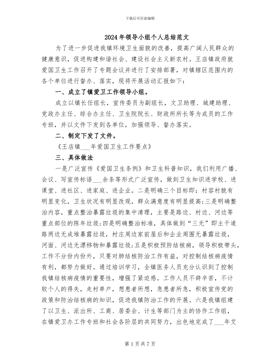 2024年领导小组个人总结范文_第1页