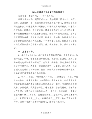 2024年领导干部年度工作总结范文