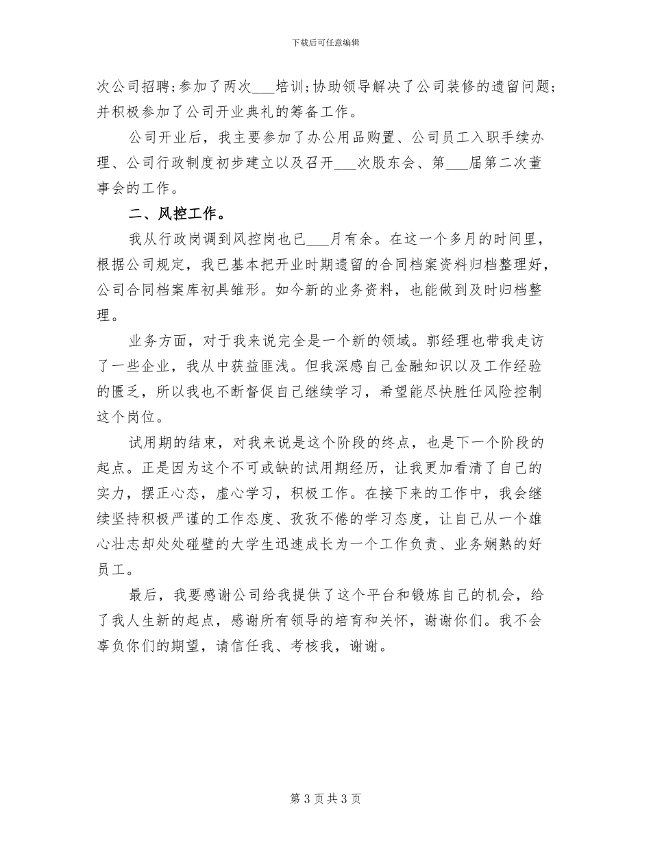 2024年风控试用期转正工作总结_第3页
