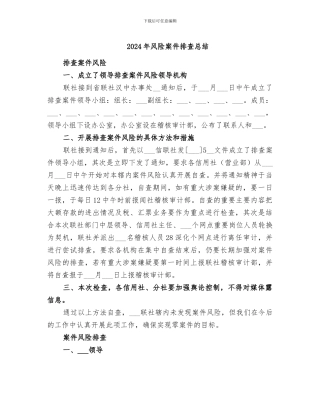 2024年风险案件排查总结