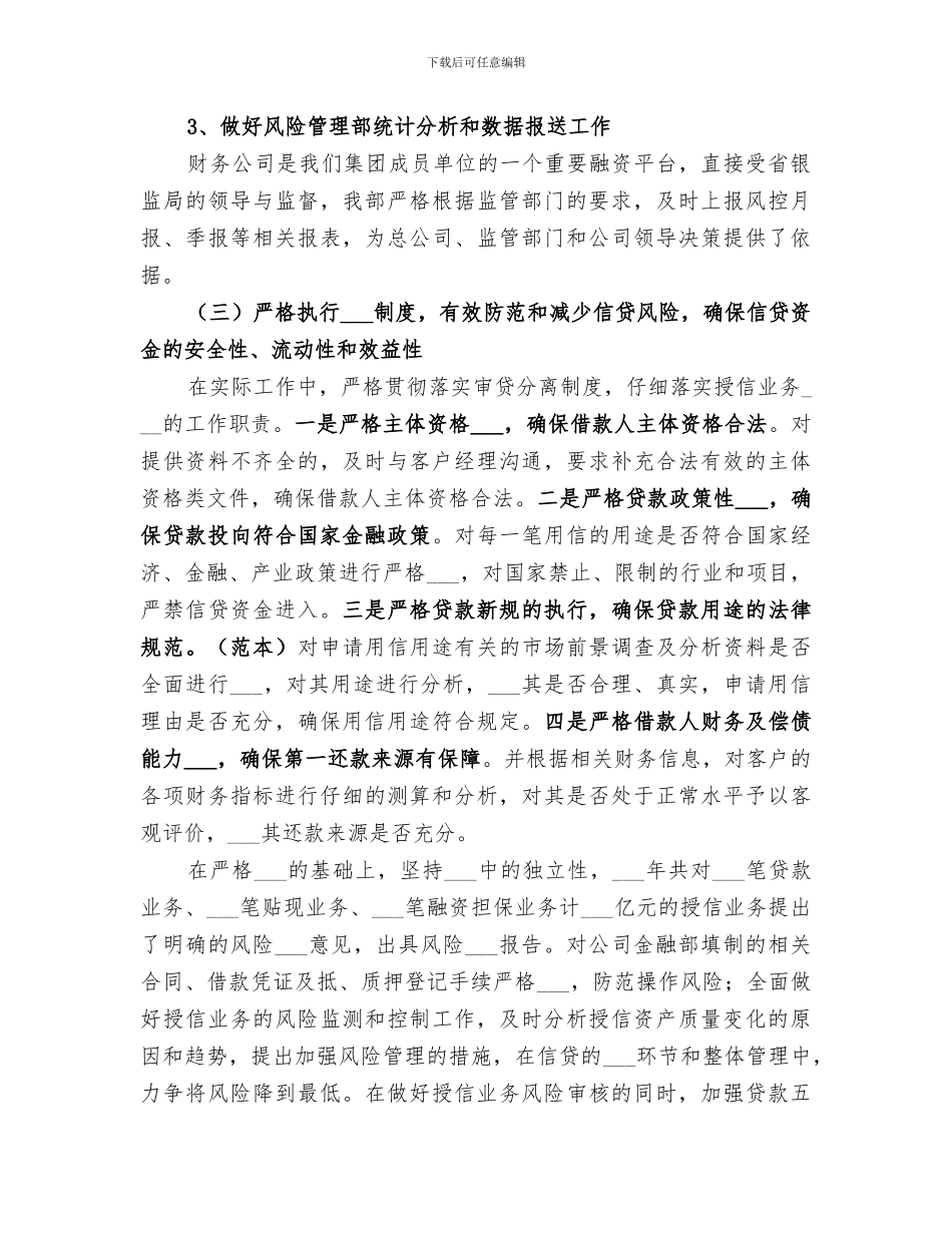 2024年风险管理部工作总结_第2页